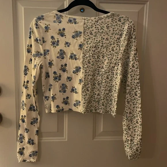 Aeropostale cotton long sleeve v-neck crop top, Size L, NWT - Picture 5 of 5